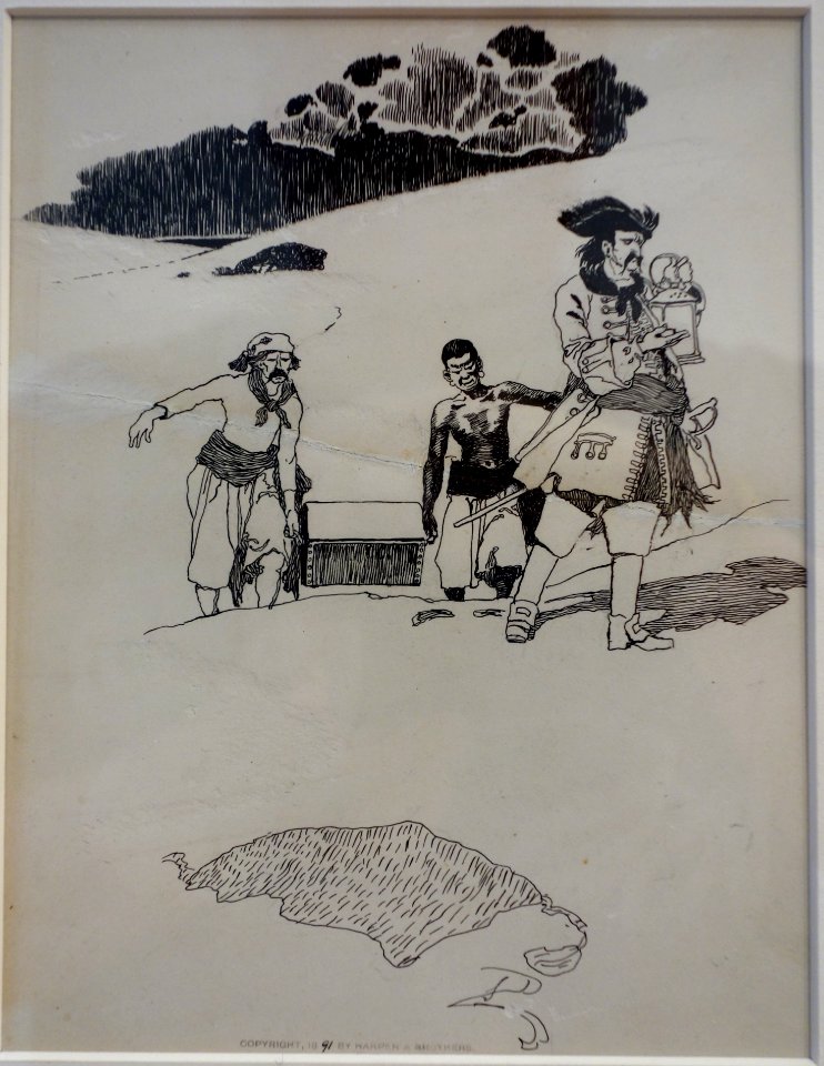 Tom Chist and the Treasure Box, figure 1, by Howard Pyle, 1891, published in Harper's Round Table, March 24, 1896 - New Britain Museum of American Art - DSC09080