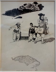 Tom Chist and the Treasure Box, figure 1, by Howard Pyle, 1891, published in Harper's Round Table, March 24, 1896 - New Britain Museum of American Art - DSC09080
