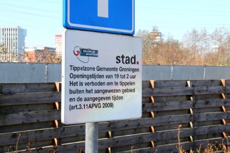 Tippelzone Bornholmstraat Groningen verkeersbord