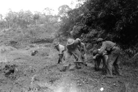 Tijdens de opmars in de sector Padang (Sumatra). Hier lieten de terugtrekkende R, Bestanddeelnr 2532