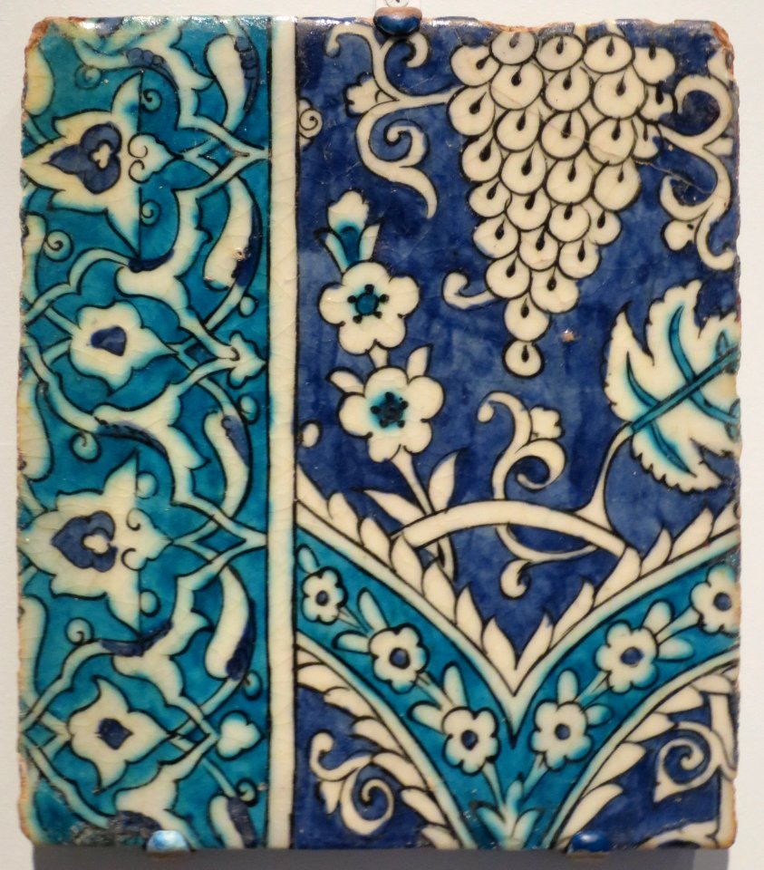 Tile from Damascus Syria, Ottoman, 17th-18th century, Honolulu Museum of Art III