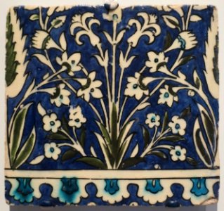 Tile from Damascus Syria, Ottoman, 17th-18th century, Honolulu Museum of Art II