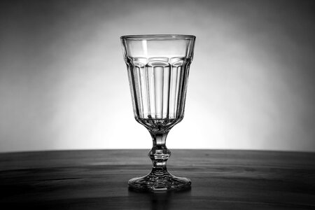 Wine glass black and white still life photo