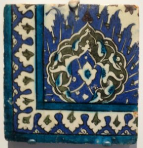 Tile from Damascus Syria, Ottoman, 17th-18th century, Honolulu Museum of Art I photo