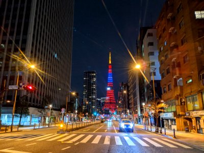 Tokyo Tower with Taiwan flag illumination 2