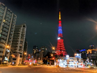 Tokyo Tower with Taiwan flag illumination