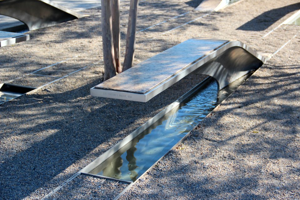 Timothy Maude bench, Pentagon Memorial, April 2019