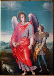 Tobias and the Angel, by Pier Francesco Foschi, c. 1545, oil on panel - Galleria Borghese - Rome, Italy - DSC04622