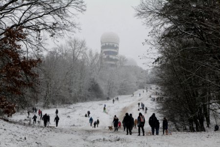 Toboggan run Teufelsberg with snow 2021-01-03 08