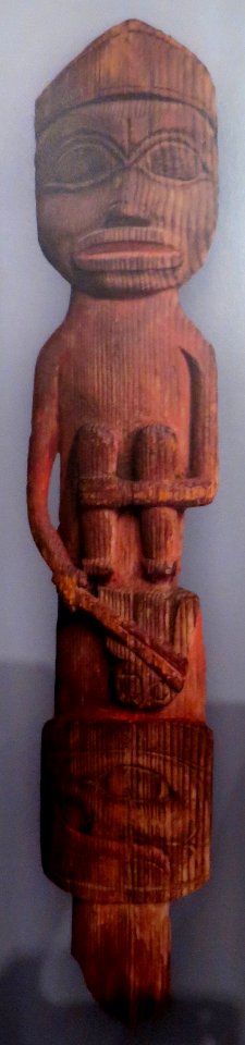 Tlingit salmon trap stake, c. 1900, Burke Museum 