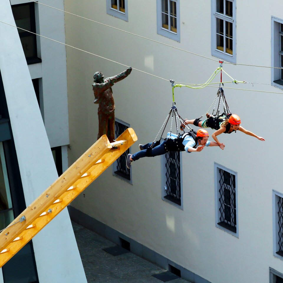 Flying city sculpture