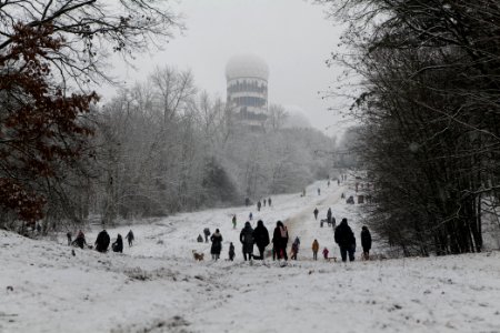 Toboggan run Teufelsberg with snow 2021-01-03 10