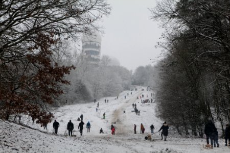 Toboggan run Teufelsberg with snow 2021-01-03 06