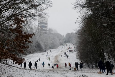 Toboggan run Teufelsberg with snow 2021-01-03 07