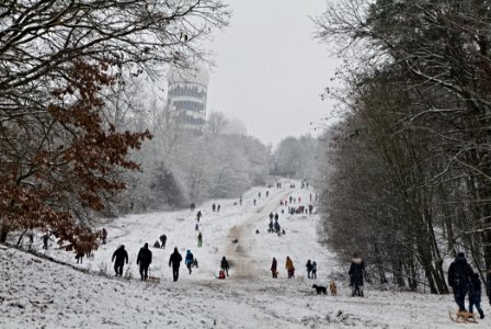 Toboggan run Teufelsberg with snow 2021-01-03 04