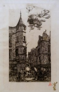 Tourelle, Rue de l'Ecole de Medecine, 22, by Charles Méryon, 1861, etching - Museum Berggruen - DSC03827