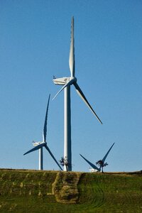 Wind power plant blue landscape photo