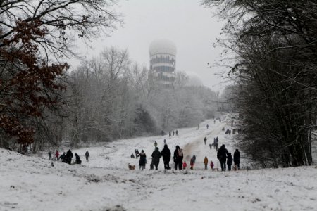Toboggan run Teufelsberg with snow 2021-01-03 11