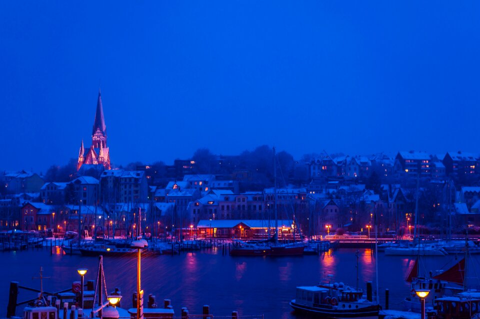 Winter lights boats