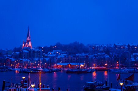 Winter lights boats