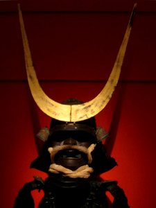 Tosei gusoku armor with blue lacing, head armor