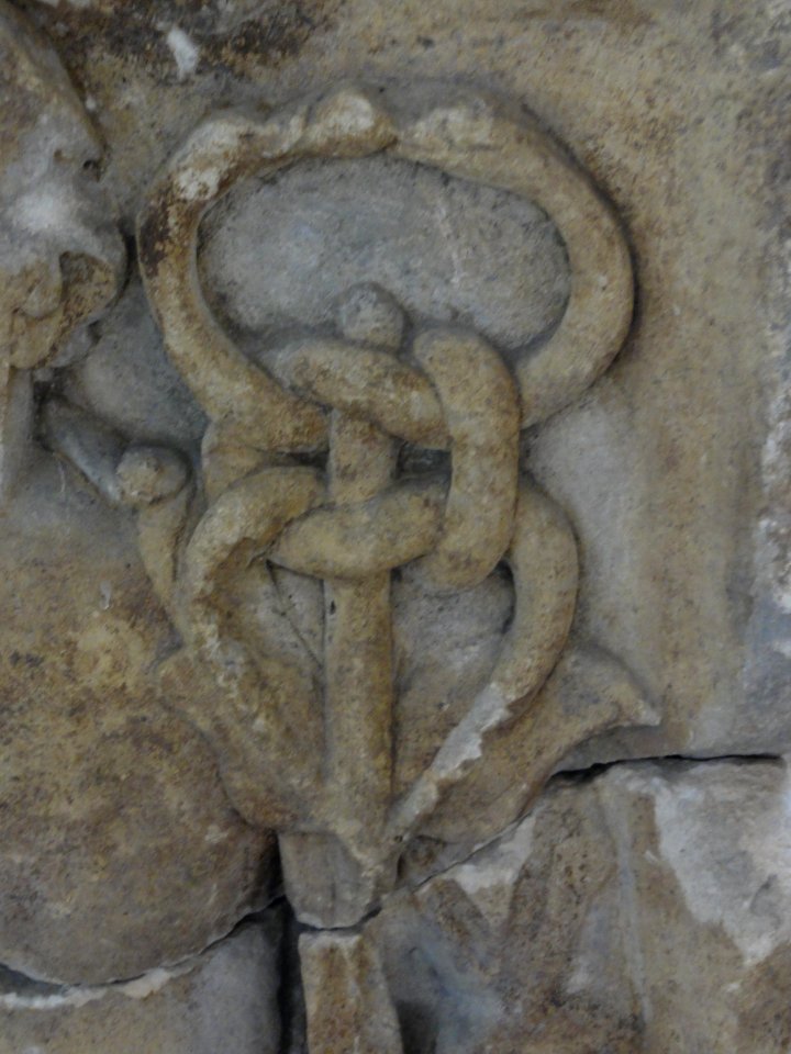 Toul (Meurthe-et-Moselle) Musée d'Art et d'Histoire, détail stèle funéraire romaine