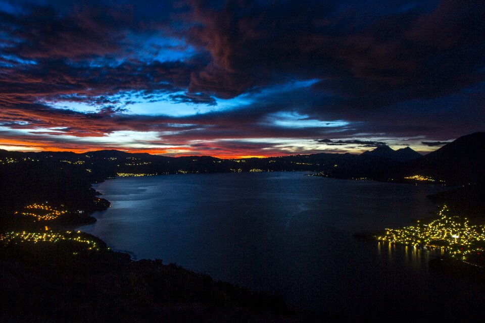 Dusk lake landscape