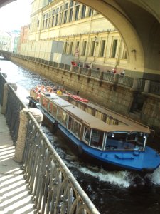 Tour boat in the Winter Canal
