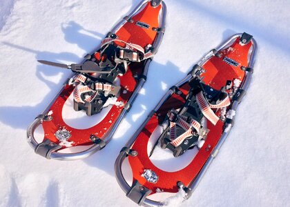Adventure outdoor snowshoeing