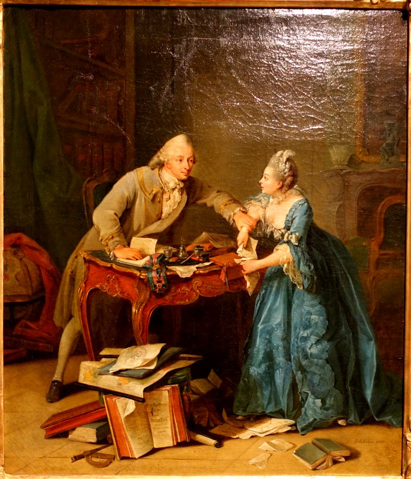 Torn between science and marriage, by Georg Melchior Kraus, c. 1770-1776, oil on canvas - Germanisches Nationalmuseum - Nuremberg, Germany - DSC03819
