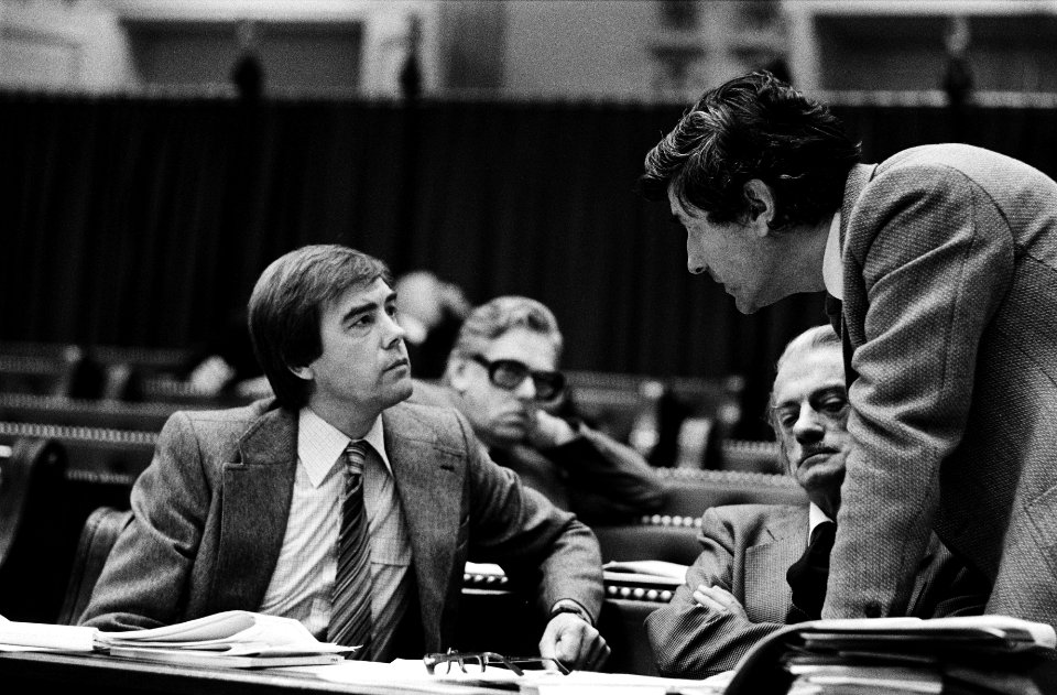 Ton Frinking (l) en Ruud Lubbers (beide CDA) in overleg, Bestanddeelnr 930-5300