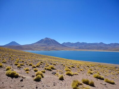 Lake partly cloudy blue photo