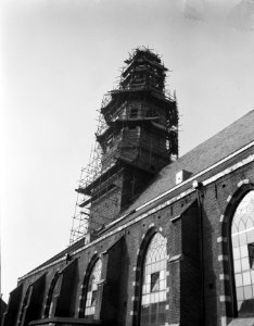 Toren Nederlands Hervormde Kerk te Nijkerk in restauratie Anno 1778 , kerk Anno , Bestanddeelnr 907-6417