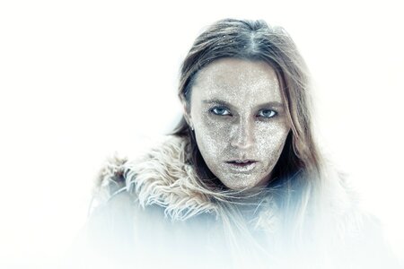 Beauty girl snow