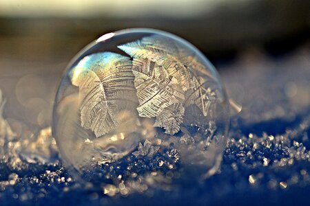Eiskristalle frozen bubble winter photo