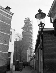 Toren Nederlands Hervormde Kerk te Nijkerk in restauratie Anno 1778 , kerk Anno , Bestanddeelnr 907-6416