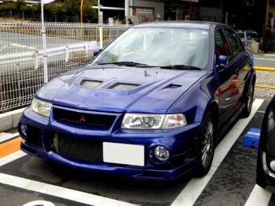 The frontview of Mitsubishi LANCER Evolution VI GSR