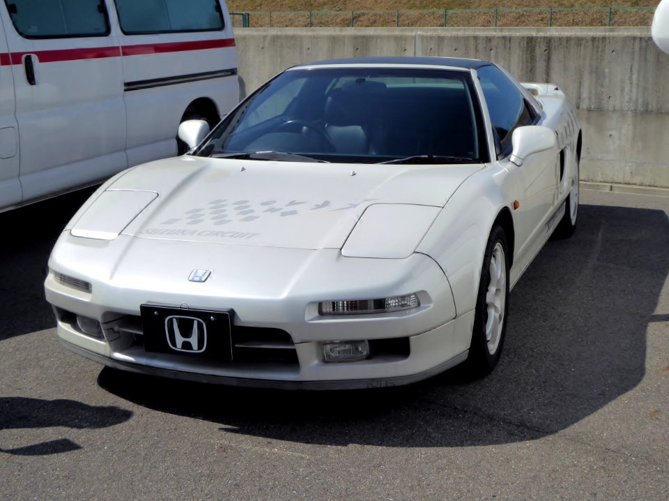 The frontview of Honda NSX (NA1) used as a marshal car of Suzuka Circuit