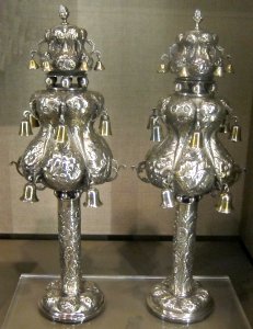 Torah finials, c. 1850, silver, National Museum of American Jewish History