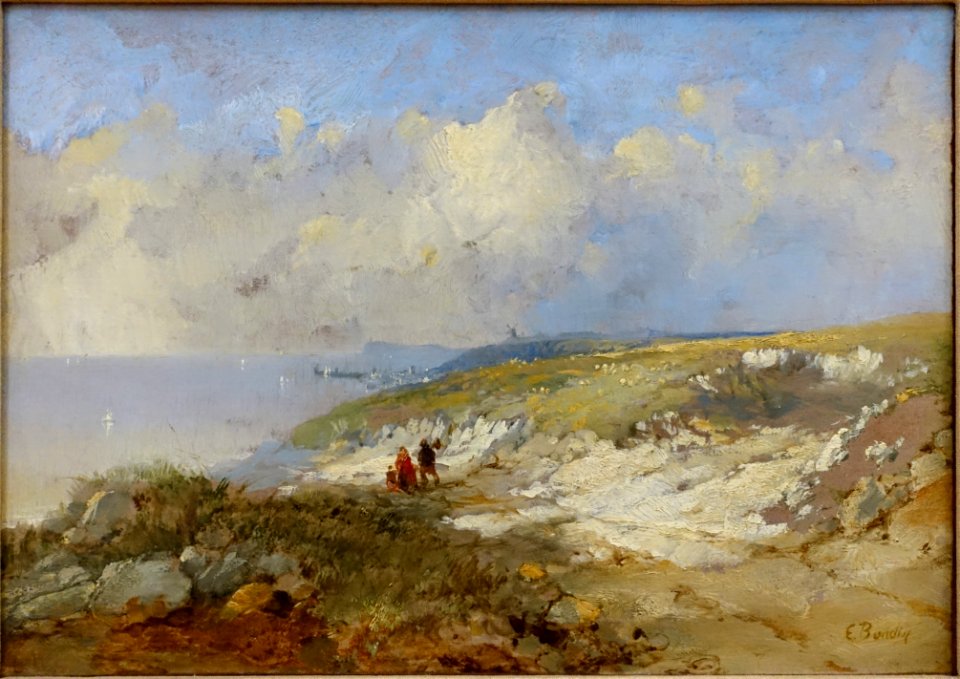 The Cove by Louis Eugene Boudin, 1871, oil on paper on canvas - Krannert Art Museum, UIUC - DSC06219