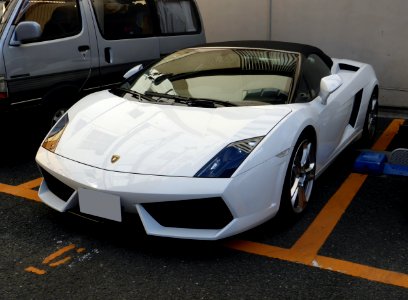 The frontview of Lamborghini Gallardo LP560-4 SPYDER