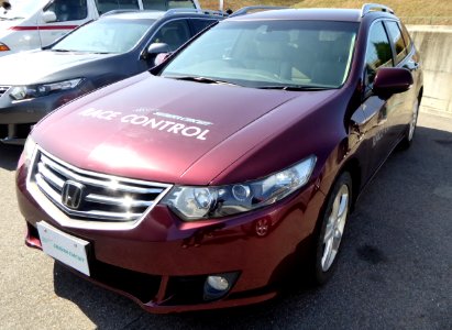 The frontview of Honda Accord Tourer (DBA-CW2) used as a race control car of Suzuka Circuit