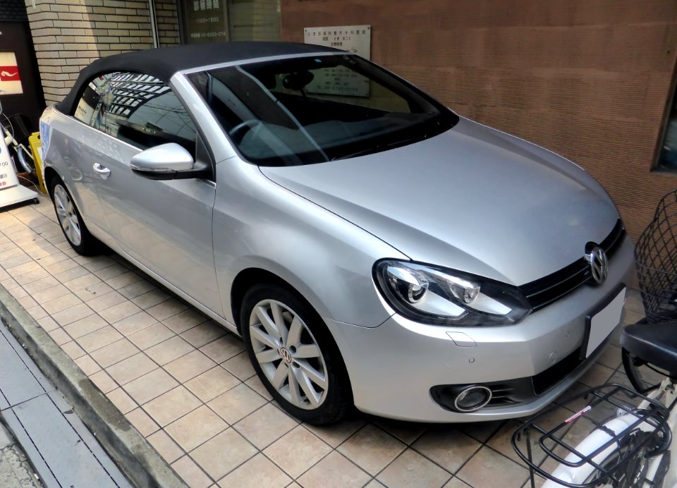 The frontview of Volkswagen GOLF VI Cabriolet