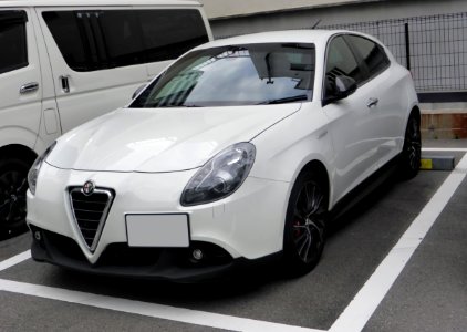 The frontview of white Alfa Romeo Giulietta III Sportiva