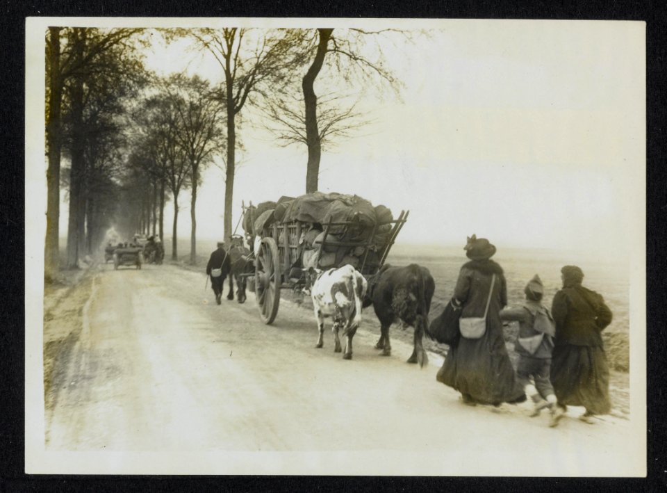 The German Offensive. Refugees plodding away from the Hun, Bestanddeelnr 158-1187