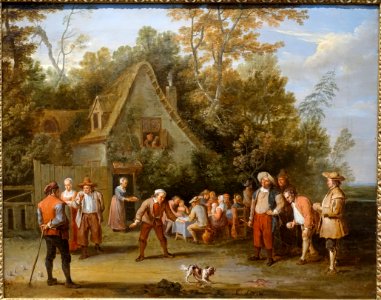 The Game of Bowls, by Pieter Angillis, 1727, oil on canvas - Portland Art Museum - Portland, Oregon - DSC09085