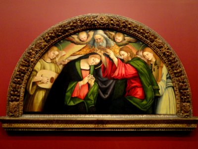 The Coronation of the Virgin, by Luca Signorelli, Cortona, 1508, oil and tempera on panel - San Diego Museum of Art - DSC06643 photo