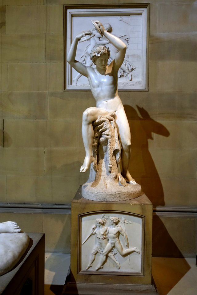The Cymbal Player by Richard Westmacott the younger, 1832, marble - Sculpture Gallery, Chatsworth House - Derbyshire, England - DSC03513
