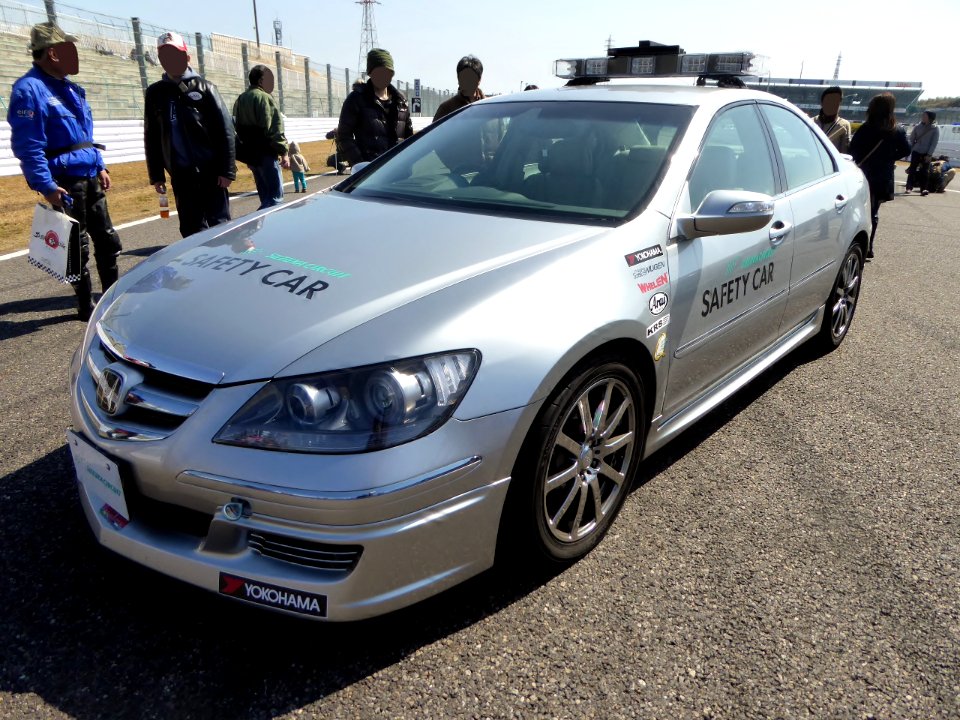 The frontview of MUGEN LEGEND (KB1) used as a safety car of Suzuka Circuit