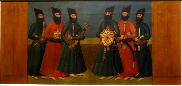 The court of Fath-Ali Shah, section 2 of 2, Iran, Tehran, after 1816 AD, opaque watercolor and gold on paper - Arthur M. Sackler Gallery - DSC05308